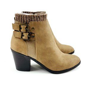 New Black Justfab Women Fall Winter Brown Ankle Boots Size 5.5 US